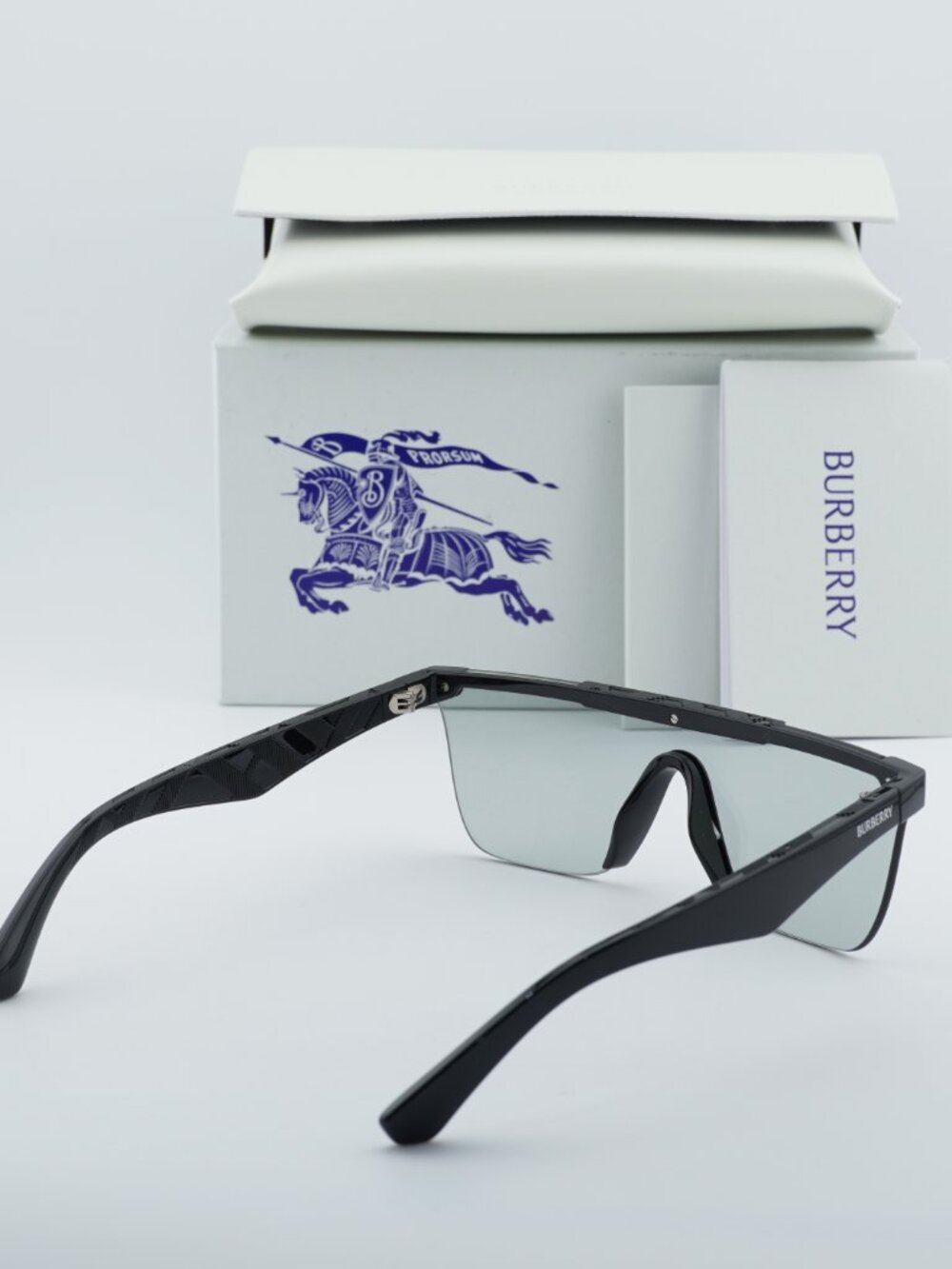 Burberry BE4480D 300169 Square Sunglasses - Black/Light Gray Tampo Silver - Picture 4 of 10